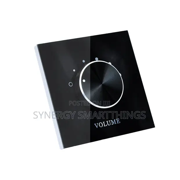 Wall-Mounted Glass Volume Control Panel - Black - 1