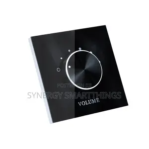 Wall-Mounted Glass Volume Control Panel - Black