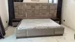 6x7 Upholstery Solid Bed Frame with Orthopedic Mattress & Side Tables - 2