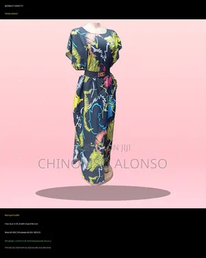 Mata Blue Red Printed Maxi Dress | Kyauta Girman Casual Satar Kirista