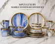 16pcs Luxury Marble Stoneware Dinner Set - 1