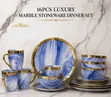 16pcs Luxury Marble Stoneware Dinner Set - 2
