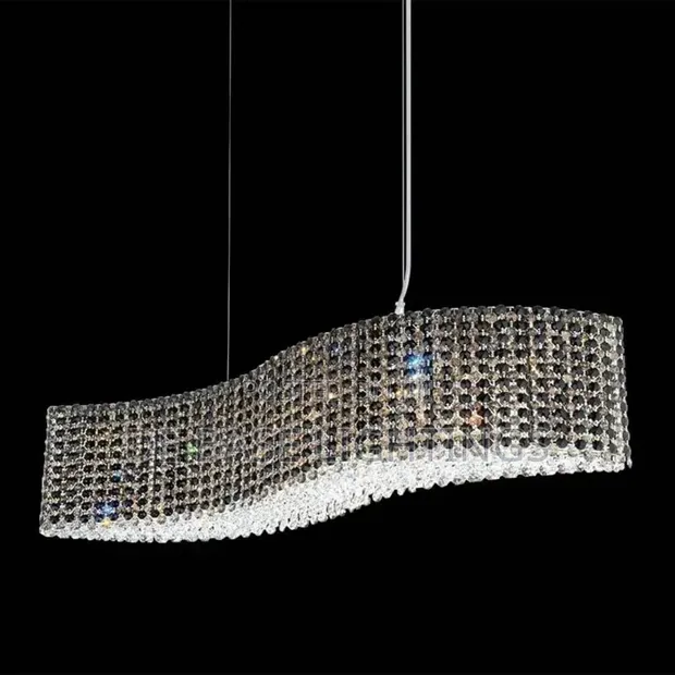 Luxury Curved Crystal Pendant Light - 1