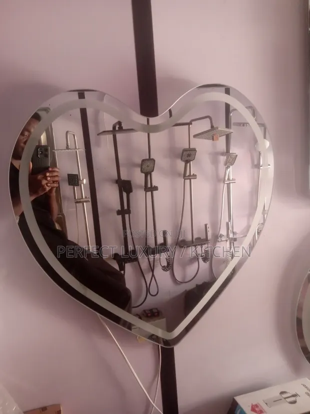 Beautiful Love Design 3-Color LED Mirror - 1