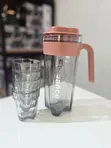 Water/Juice Pitcher Set with 4 Stackable Cups - 1