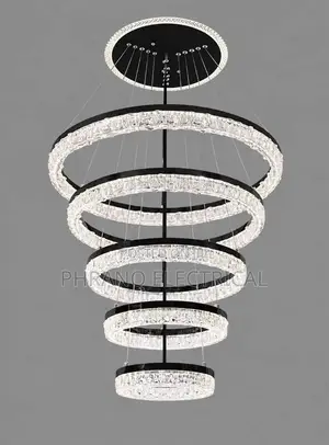 600mm Nordic LED Ring Chandelier - Black/Gold