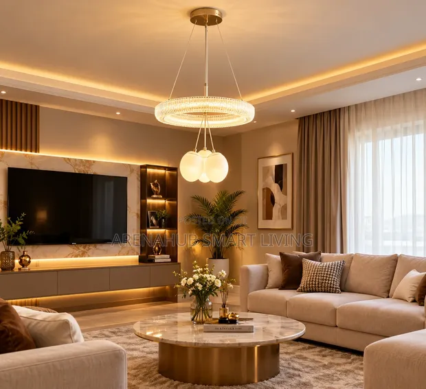 LED Pendant Light with Remote Control & 3-Color Dimming - 1
