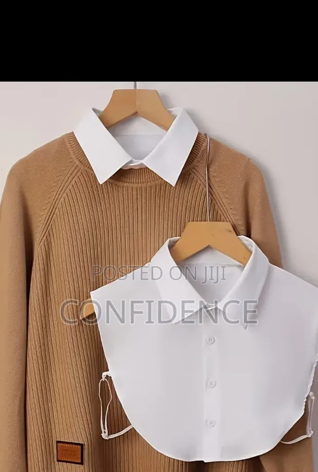 Detachable Fake Shirt Collar - Black & White - 1