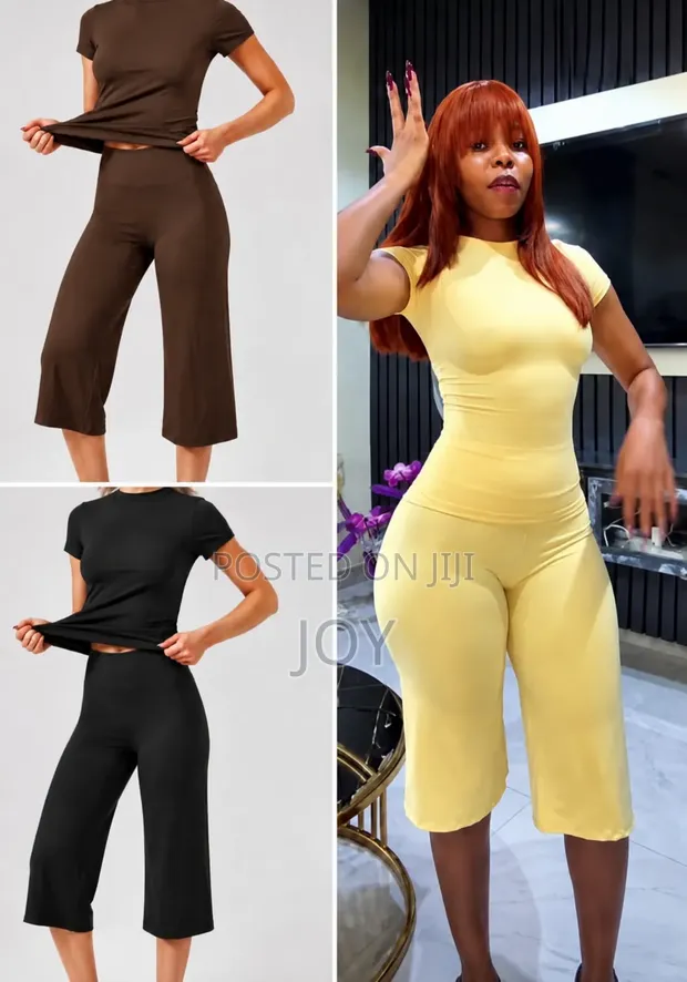 2pcs Capri Leggings and Top Set - 1