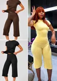 2pcs Capri Leggings and Top Set - 1