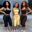 2pcs Capri Leggings and Top Set - 2