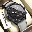 Poedagar Leather Chronograph Watch with Sapphire Glass - 3
