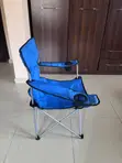Foldable Camping/Beach Chair with Double Cup Holders - Blue - 2