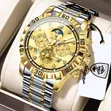 Poedagar Chronograph Waterproof Agogo da Gilashin Sapphire - 4