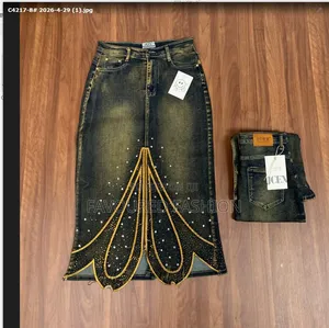 Light Wash Denim Maxi Skirt