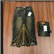 Light Wash Denim Maxi Skirt - 5