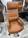 High-Back Executive Office Chair - Cognac Brown Leather - 1