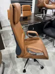 High-Back Executive Office Chair - Cognac Brown Leather - 3