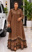 Luxury Floor-Length Dress - Vibrant Geometric Pattern - 2