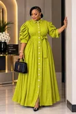 Luxury Floor-Length Dress - Vibrant Geometric Pattern - 3