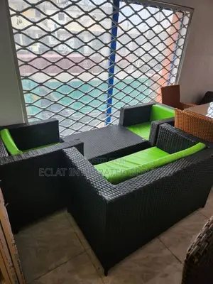 Outdoor Garden Chairs - Black Metal Frame