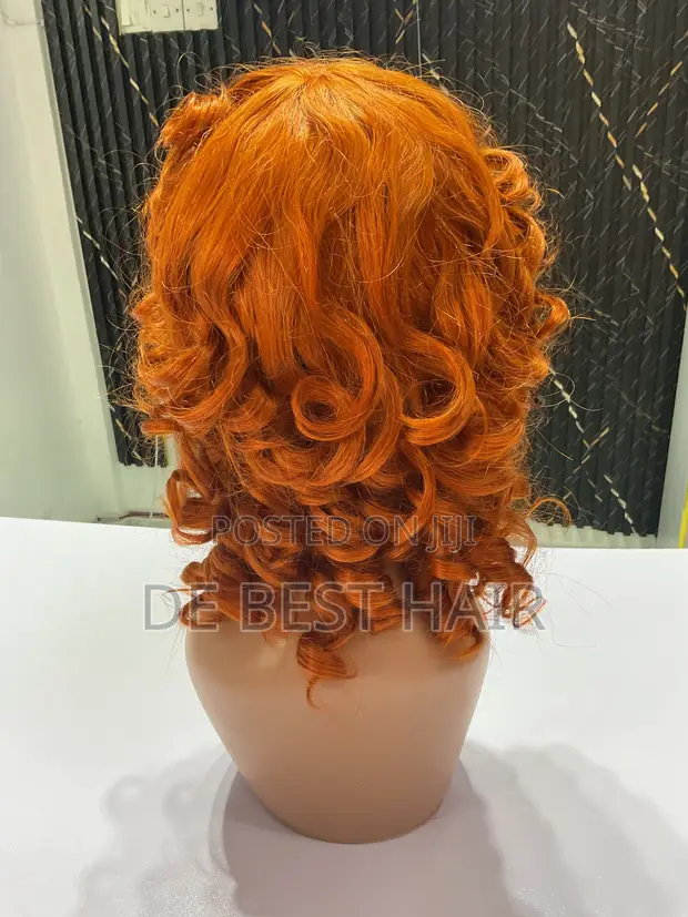100% Human Hair Celebrity Fringe Wig - 14" Ginger - 1