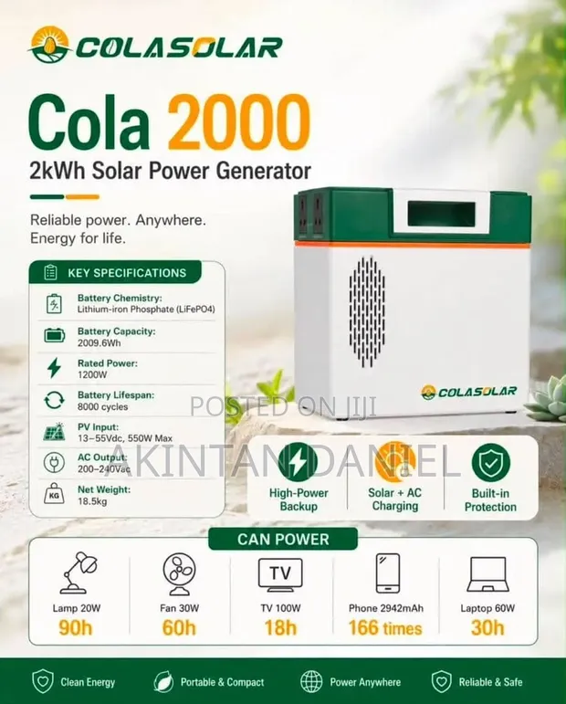 Cola 2000 Solar Generator 1200W - 1