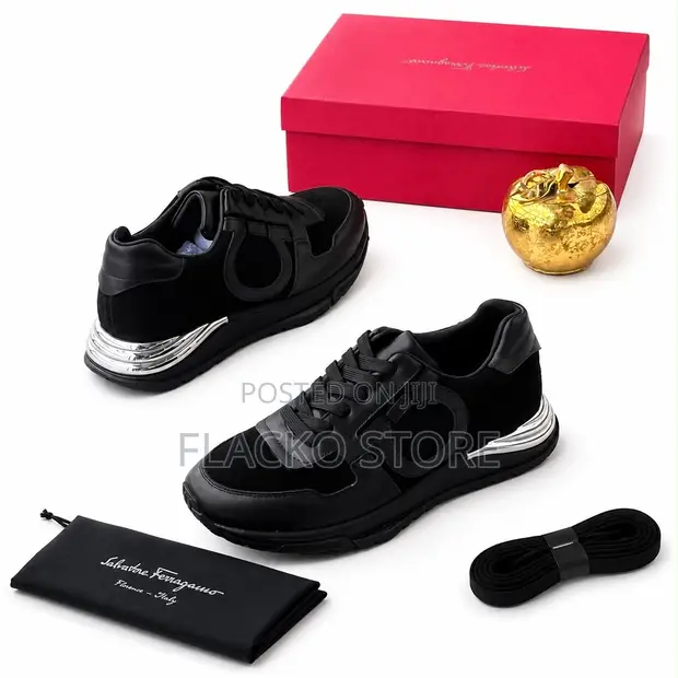 Gaskiyar Salvatore Ferragamo Metallic Silver Luxury Sneakers - 1