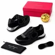 Authentic Salvatore Ferragamo Metallic Silver Luxury Sneakers - 1