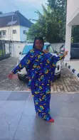 Royal Blue Ankara Maxi Gown - Elegant Occasion Wear - 1