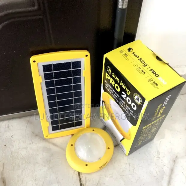 Sun King Pro 200 Fitilar LED Mai Cajin Baturi Ta Rana - 1