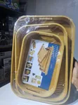 3-in-1 Wooden Bamboo Serving Tray Set - 1