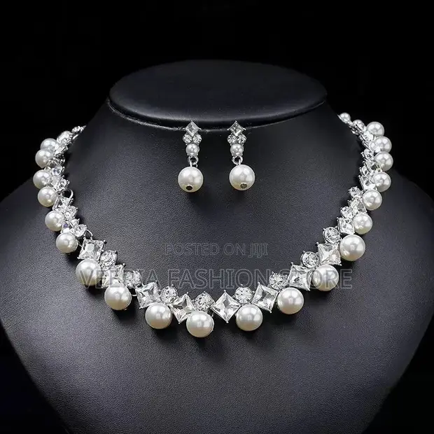 Women's Fashion Jewelry Set - Silver & Orange - 1