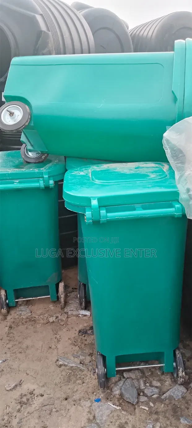 Durable Plastic Wastebin Bucket - 5L Green - 1