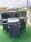 Black Outdoor Set tare da Red Cushions - 1