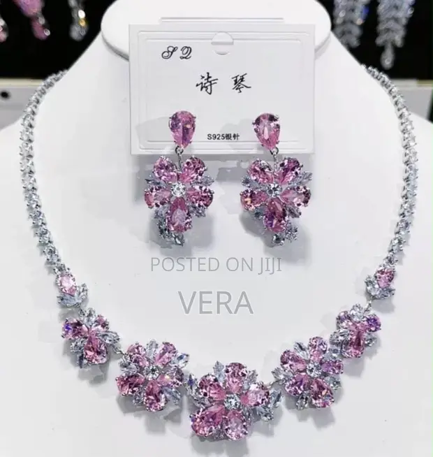 Fashion Jewelry Set - Pink & Silver - 1