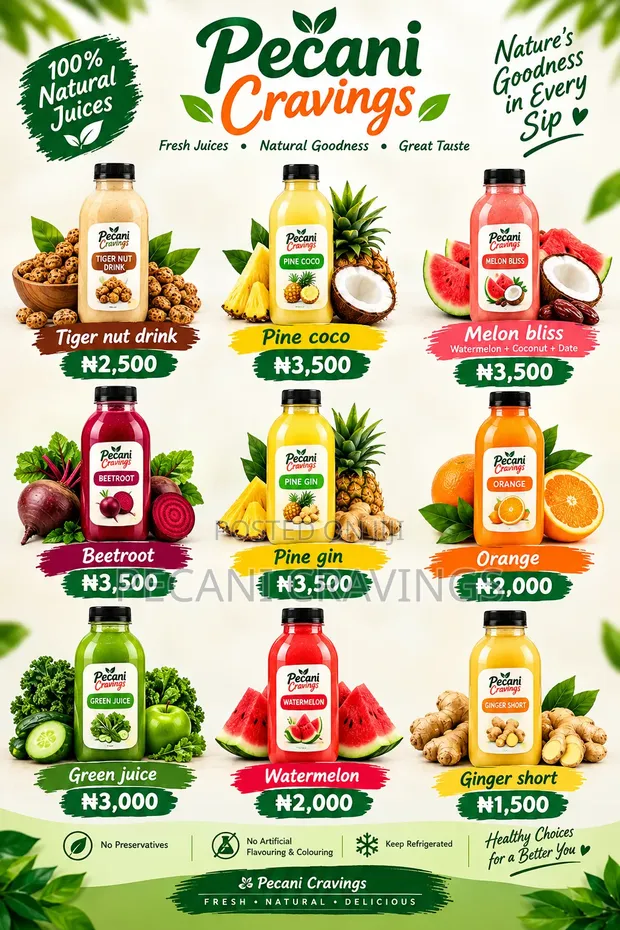 Pecani Cravings Fresh Fruit Juices (500ml) - 1