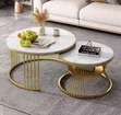 Twin Nesting Center Table - Brand New Marble Top - 2