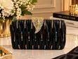 Noir Gold-Embellished Luxe Clutch - 1