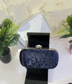 Midnight Blue Velvet Clutch