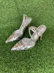 Elegant Sequin Pointed-Toe Heels - Silver - 1