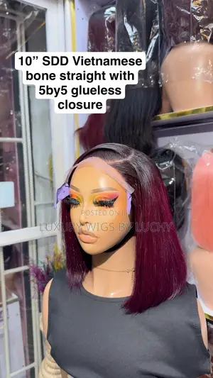 Gashin Gyale 10" 99J na Vietnamese Bone Straight tare da 5x5 Glueless Closure