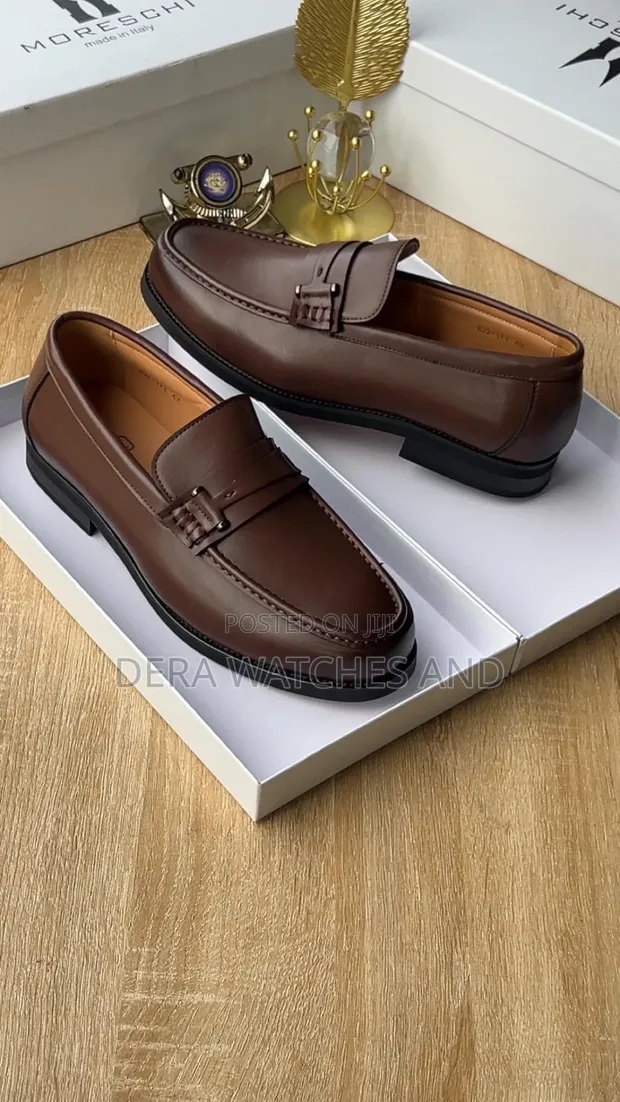 Morechi Brown Leather Flats Shoes - Size 40-45 - 1
