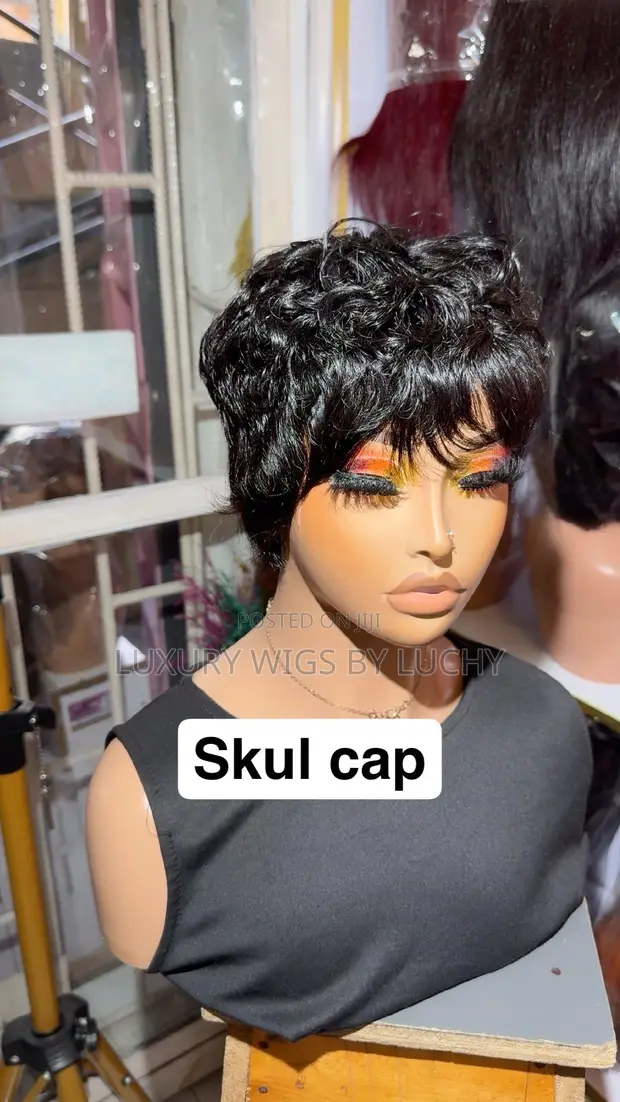 Human Hair Skull Cap - Curly - 1