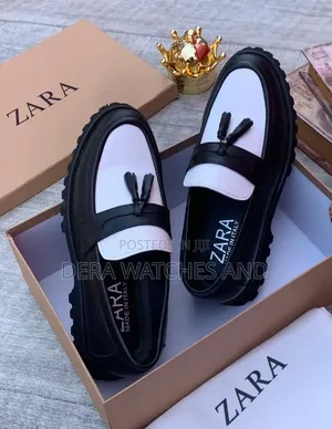 Zara Men's Leather Loafers - Black