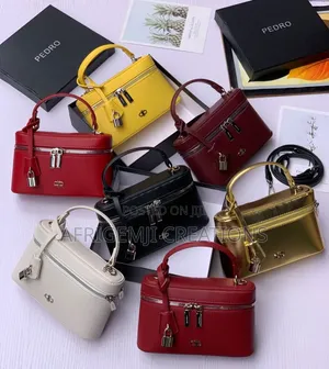 Pedro Gold Shine Vanity Bag With Box