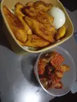 White Rice, Chicken Wings, Plantain, Egg & Stew Meal - 2