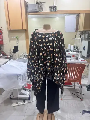 Elegant Black Printed 2-Piece Women's Trouser Set