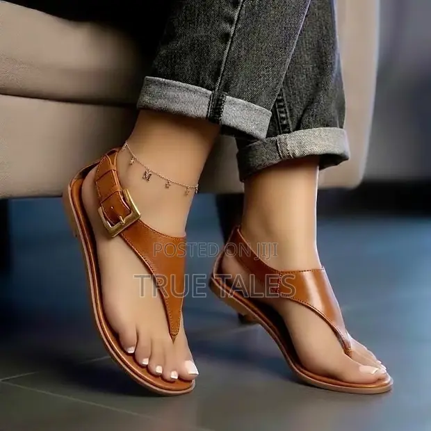 Zara Buckle Thong Sandals - Brand New - 1