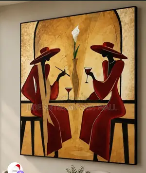 2 Ladies with Red Wine Wall Art Frame